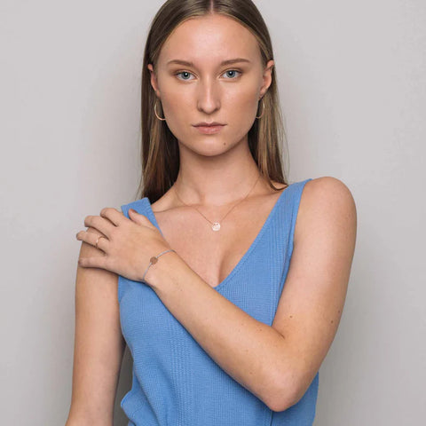 Armband 'Satin Disc' – Silber / blue fejn Jewelry