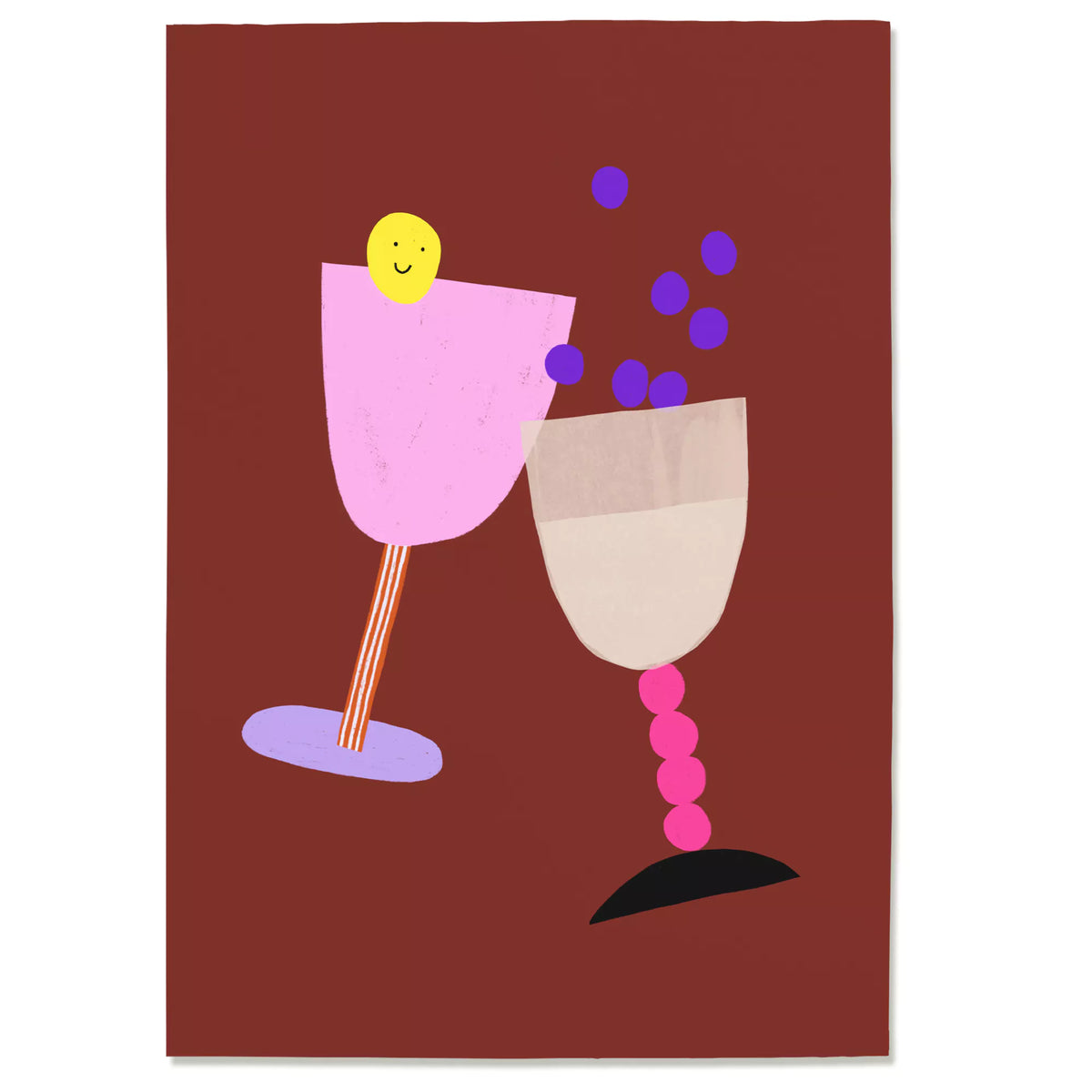 Postkarte 'Prost' – Weingläser Anna Katharina Jansen