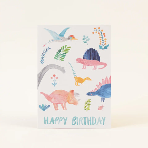 Postkarte Geburtstag 'Happy birthday' – Dinos