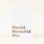 Postkarte 'Weck & Worscht & Woi' – gold