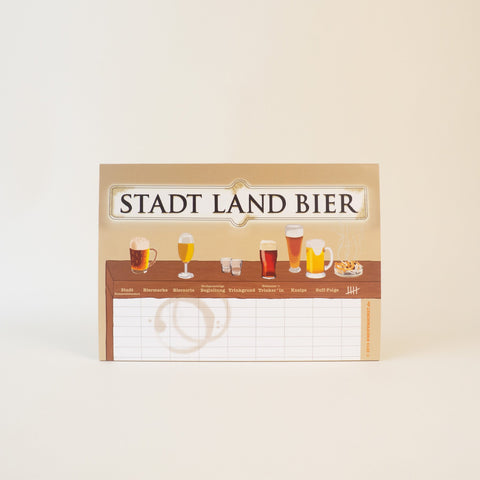 Spielblock 'Stadt Land Bier' / vorne / LIEBS.CO
