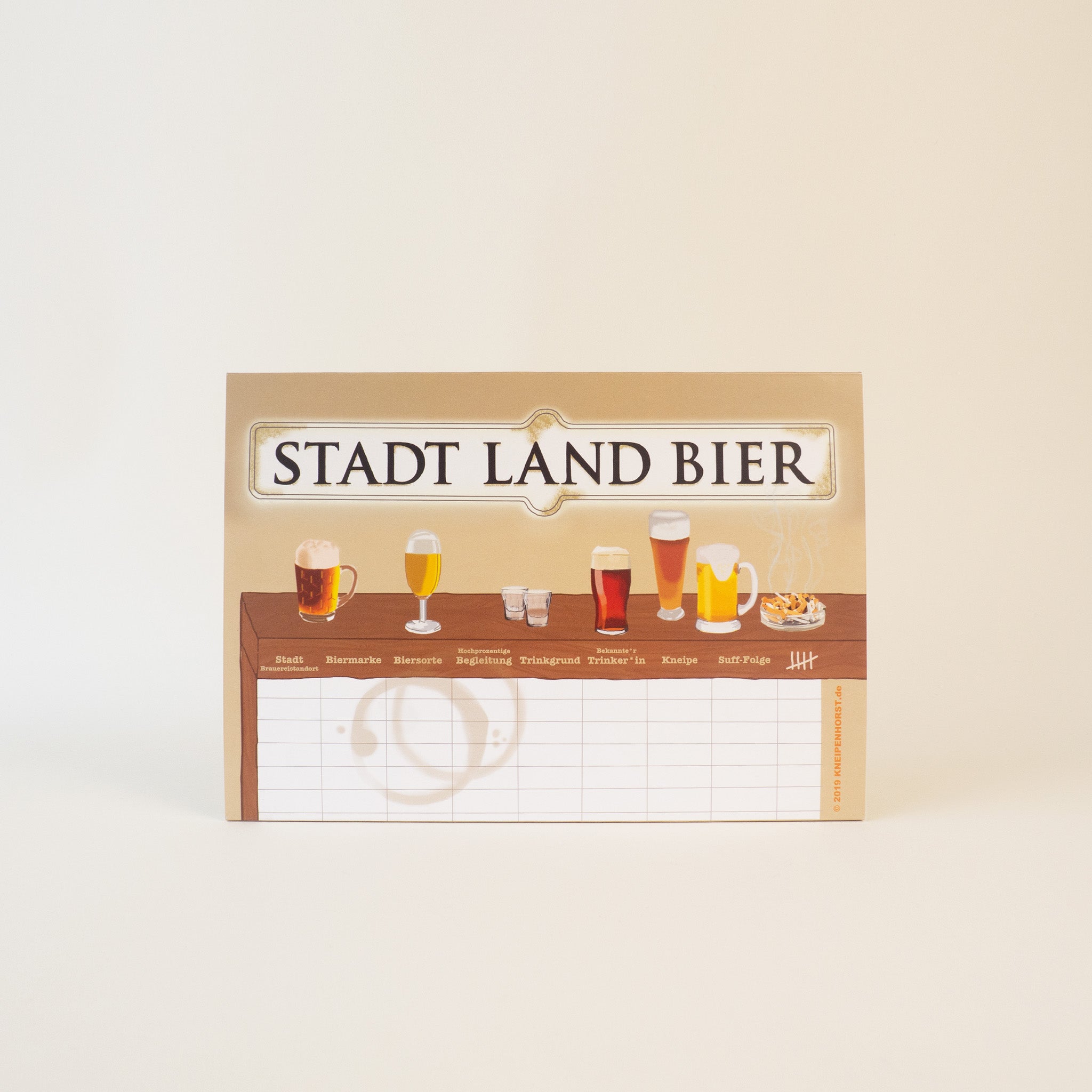 Spielblock 'Stadt Land Bier' Kneipenhorst