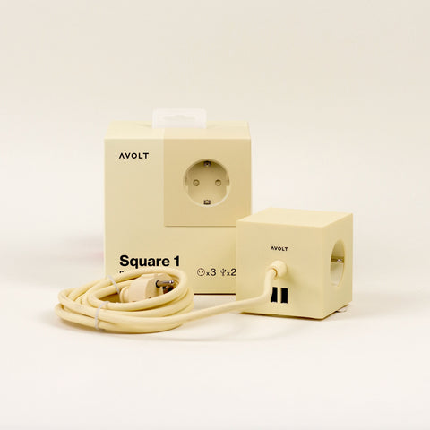 Steckdose 'Square 1' – lime yellow